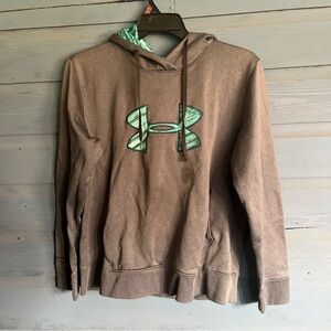 Under Armour Brown Hoodie with Teal Logo